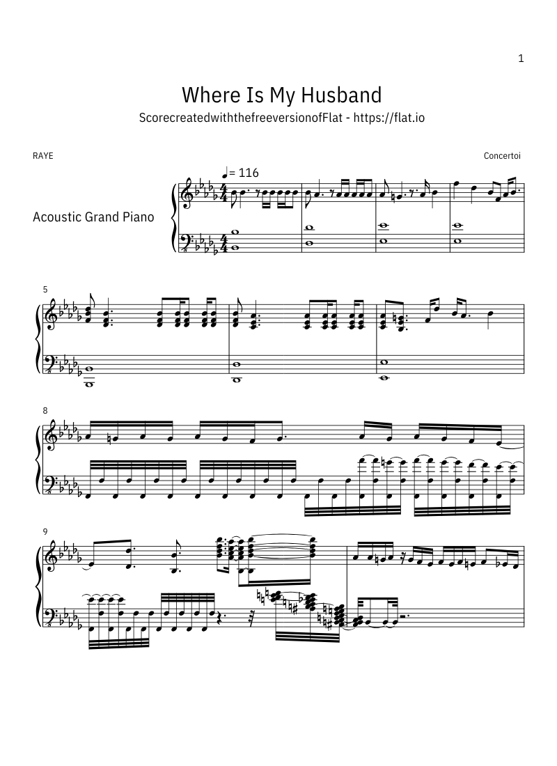 Piano sheet music